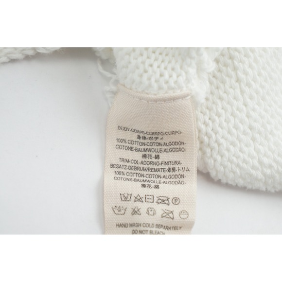 We The Free Sweater Women Size S White Cropped Distressed Cotton Knit Excellent - Picture 5 of 5